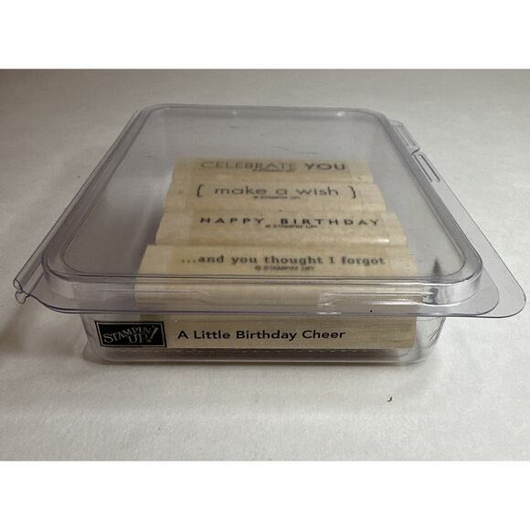 Stampin Up A Little Birthday Cheer Wood Stamp Set of 4 Make a Wish Celebrate You - Picture 2 of 4